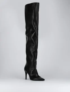 Stivale tacco 9cm nero pelle
