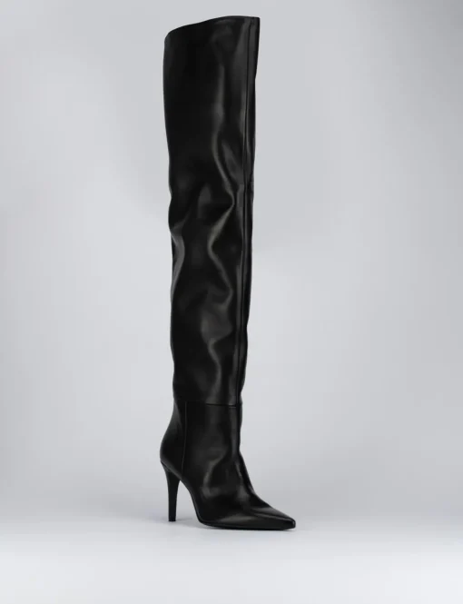 Stivale tacco 9cm nero pelle