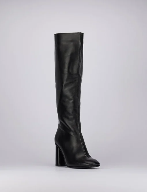 Stivale tacco 9cm nero pelle