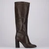 Stivale tacco 9cm testa pelle