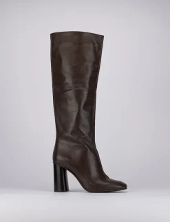 Stivale tacco 9cm testa pelle