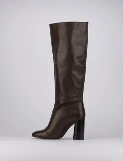 Stivale tacco 9cm testa pelle