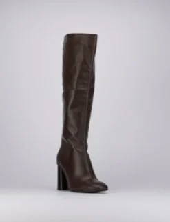 Stivale tacco 9cm testa pelle