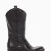 stivale texano tacco 2 cm nero