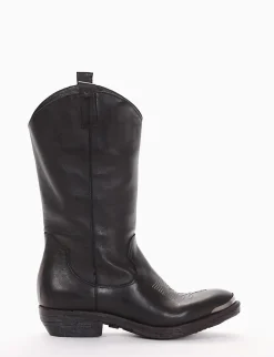 stivale texano tacco 2 cm nero