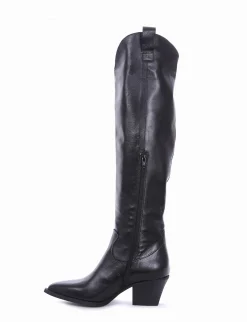 stivale texano tacco 5 cm nero