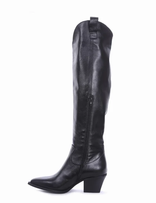 stivale texano tacco 5 cm nero