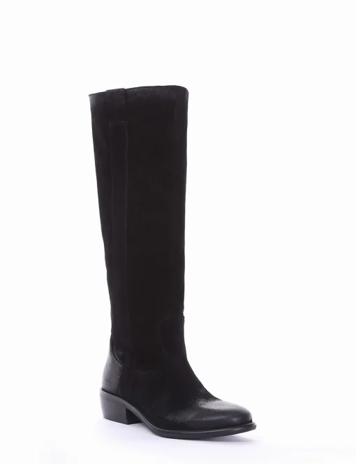 stivale texano tacco 2 cm nero