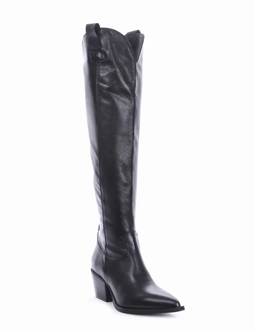stivale texano tacco 5 cm nero
