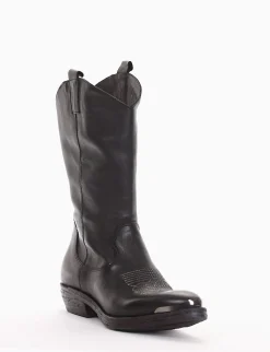 stivale texano tacco 2 cm nero