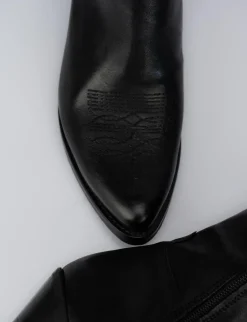 Stivale texano tacco 5 cm nero pelle
