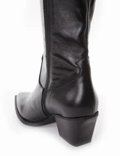 stivale texano tacco 5 cm nero