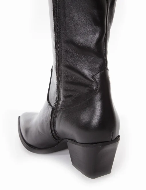 stivale texano tacco 5 cm nero