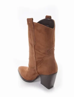 stivale texano tacco 7 cm cuoio