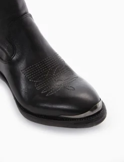 stivale texano tacco 2 cm nero