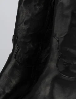 Stivale texano tacco 5 cm nero pelle
