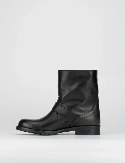 Stivale tronchetto biker tacco 3 cm nero