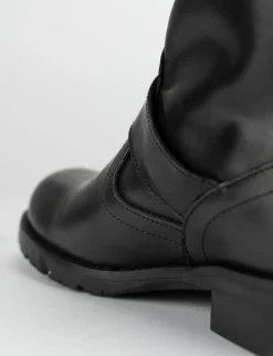 Stivale tronchetto biker tacco 3 cm nero
