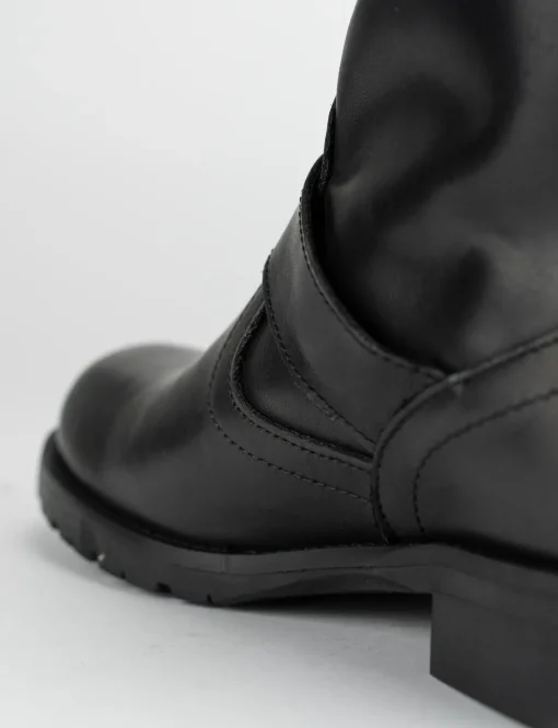 Stivale tronchetto biker tacco 3 cm nero