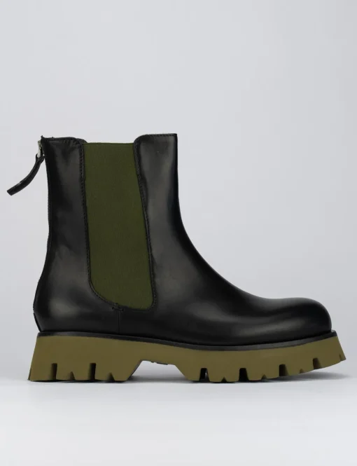 Stivale tronchetto chelsea tacco 2 cm nero pelle