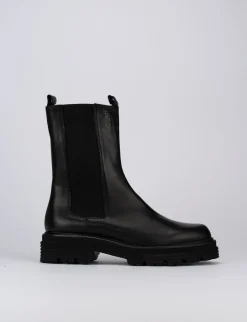 Stivale tronchetto chelsea tacco 2 cm nero pelle