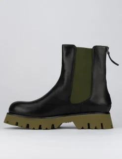 Stivale tronchetto chelsea tacco 2 cm nero pelle