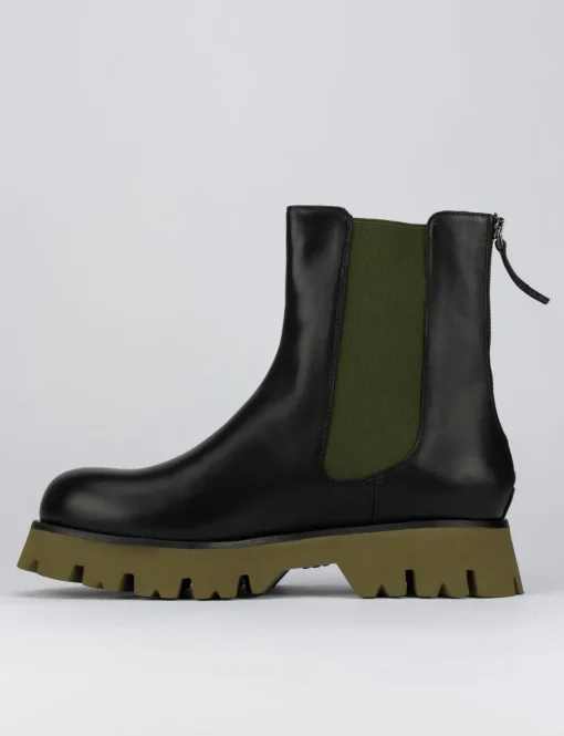 Stivale tronchetto chelsea tacco 2 cm nero pelle