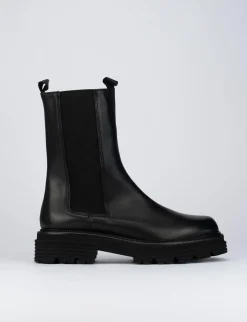 Stivale tronchetto chelsea tacco 2 cm nero pelle