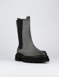 Stivale tronchetto chelsea tacco 2 cm grigio nabuk