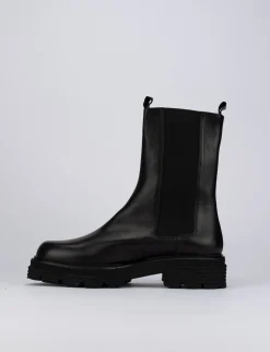 Stivale tronchetto chelsea tacco 2 cm nero pelle