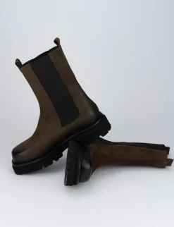 Stivale tronchetto chelsea tacco 2 cm testa nabuk