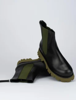 Stivale tronchetto chelsea tacco 2 cm nero pelle