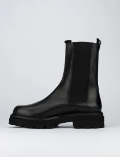 Stivale tronchetto chelsea tacco 2 cm nero pelle