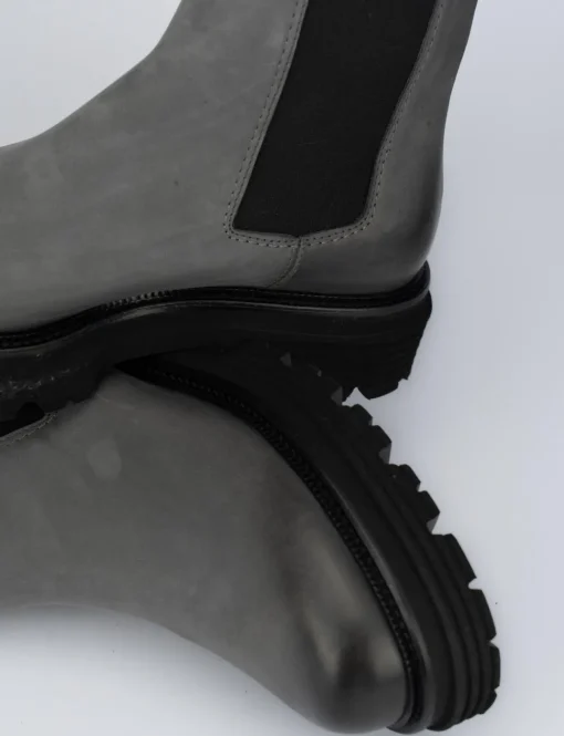 Stivale tronchetto chelsea tacco 2 cm grigio nabuk