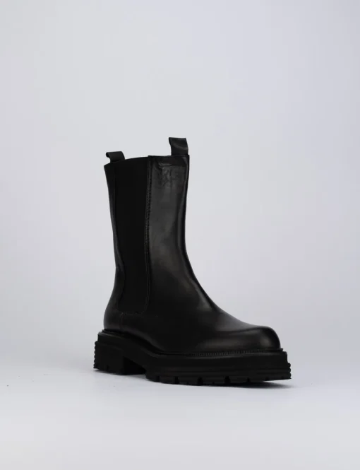 Stivale tronchetto chelsea tacco 2 cm nero pelle