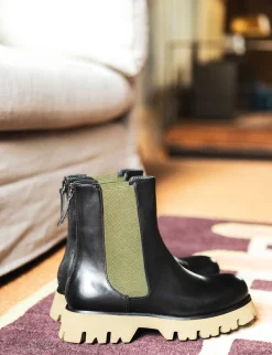 Stivale tronchetto chelsea tacco 2 cm nero pelle