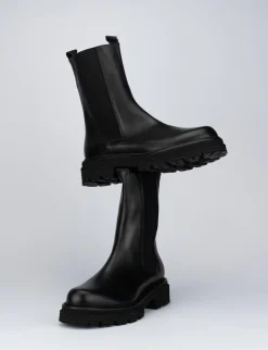 Stivale tronchetto chelsea tacco 2 cm nero pelle