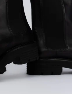 Stivale tronchetto chelsea tacco 2 cm nero pelle