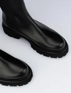 Stivale tronchetto chelsea tacco 2 cm nero pelle