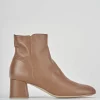 Stivale tronchetto tacco 5 cm marrone pelle