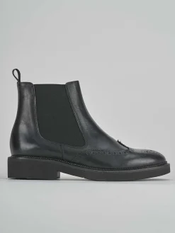 Stivale tronchetto tacco 2 cm nero pelle