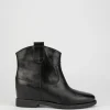 Stivale tronchetto tacco 2 cm con zeppa interna 3cm nero