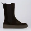 Stivale tronchetto tacco 1 cm testa camoscio