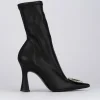 Stivale tronchetto tacco 9 cm nero pelle