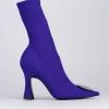Stivale tronchetto tacco 9 cm viola licra