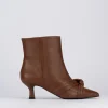 Stivale tronchetto tacco 5 cm marrone pelle
