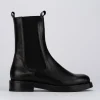 Stivale tronchetto tacco 1 cm nero pelle