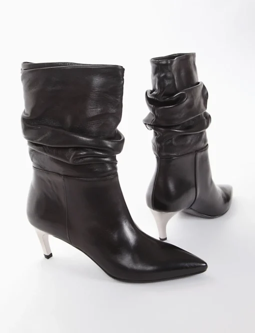 stivale tronchetto tacco 5 cm nero