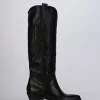 Stivale tronchetto tacco 4 cm nero pelle