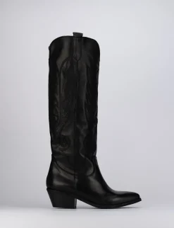 Stivale tronchetto tacco 4 cm nero pelle